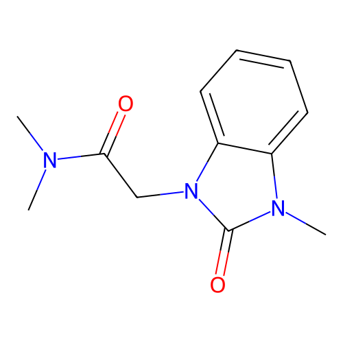 N,N-dimethyl-2-(3-methyl-2-oxo-2,3-dihydro-1H-benzimidazol-1-yl)acetamide structure