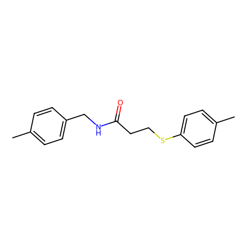 N-(4-methylbenzyl)-3-[(4-methylphenyl)sulfanyl]propanamide structure