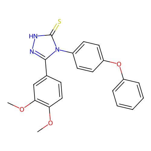 5-(3,4-dimethoxyphenyl)-4-(4-phenoxyphenyl)-2,4-dihydro-3H-1,2,4-triazole-3-thione structure