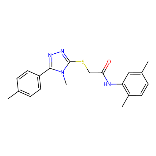 N-(2,5-dimethylphenyl)-2-{[4-methyl-5-(4-methylphenyl)-4H-1,2,4-triazol-3-yl]sulfanyl}acetamide structure