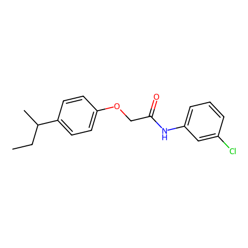 2-[4-(butan-2-yl)phenoxy]-N-(3-chlorophenyl)acetamide structure