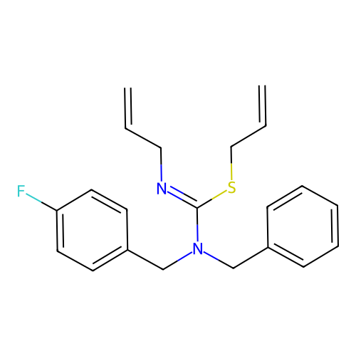 allyl N'-allyl-N-benzyl-N-(4-fluorobenzyl)imidothiocarbamate structure