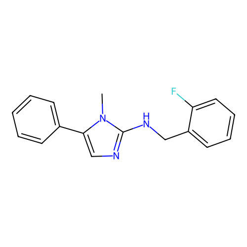 N-(2-fluorobenzyl)-1-methyl-5-phenyl-1H-imidazol-2-amine structure