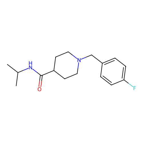 1-(4-fluorobenzyl)-N-(propan-2-yl)piperidine-4-carboxamide structure