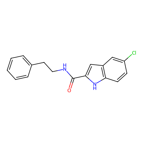 5-chloro-N-(2-phenylethyl)-1H-indole-2-carboxamide structure