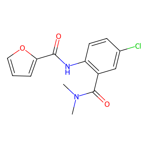 N-[4-chloro-2-(dimethylcarbamoyl)phenyl]furan-2-carboxamide structure