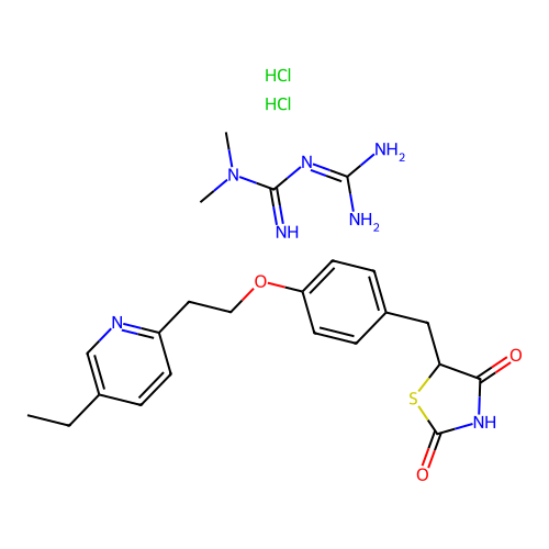 Metformin Hydrochloride; Pioglitazone Hydrochloride structure