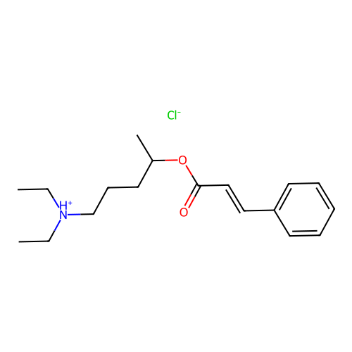 Cinnamic acid, 5-(diethylamino)-2-pentyl ester, hydrochloride structure