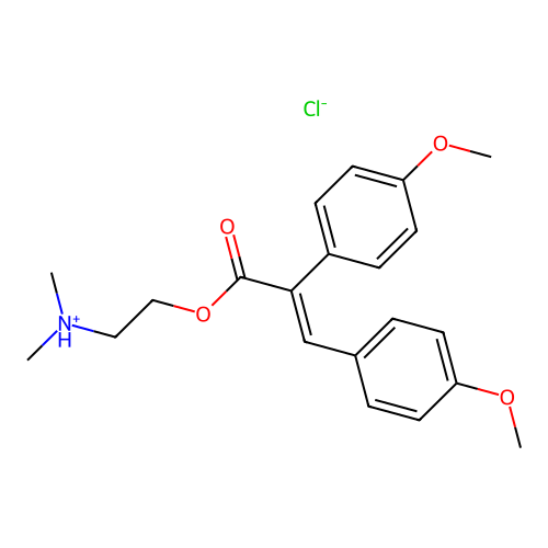 Cinnamic acid, 4-methoxy-alpha-(p-methoxyphenyl)-, 2-(dimethylamino)ethyl ester, hydrochloride, E- structure