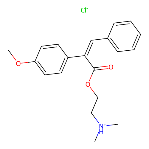 cis-alpha-(p-Methoxyphenyl)cinnamic acid 2-(dimethylamino)ethyl ester hydrochloride structure