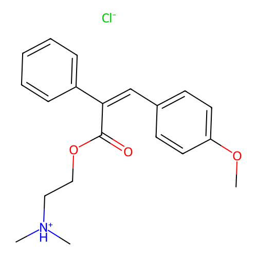 Cinnamic acid, 4-methoxy-alpha-phenyl-, 2-(dimethylamino)ethyl ester, hydrochloride, Z- structure