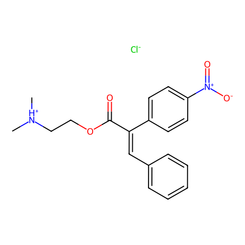 cis-alpha-(p-Nitrophenyl)cinnamic acid 2-(dimethylamino)ethyl ester hydrochloride structure