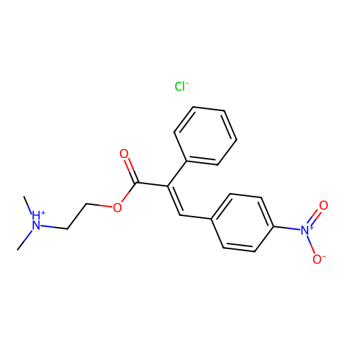 trans-4-Nitro-alpha-phenylcinnamic acid 2-(dimethylamino)ethyl ester hydrochloride structure