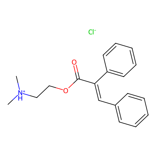 Cinnamic acid, alpha-phenyl-, 2-(dimethylamino)ethyl ester, hydrochloride, E- structure