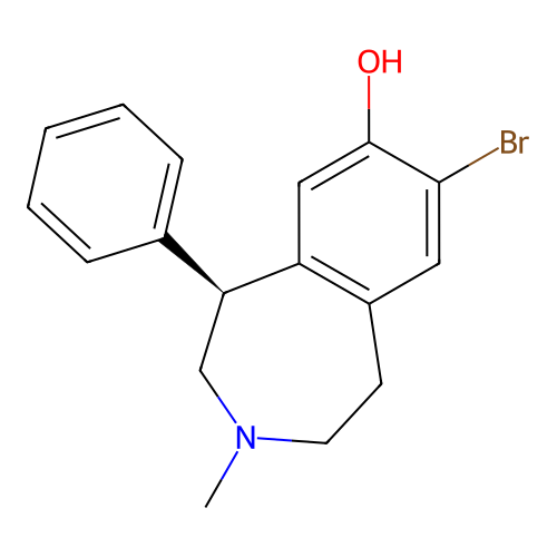 1H-3-Benzazepin-7-ol, 8-bromo-2,3,4,5-tetrahydro-3-methyl-5-phenyl-, (S)- structure