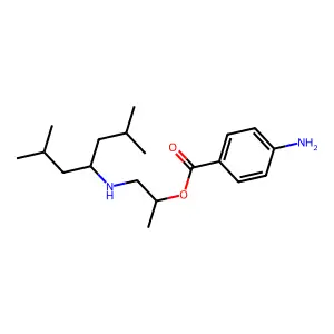 Benzoic acid, p-amino-, 1-(2,6-dimethyl-4-heptylamino)-2-propyl ester structure