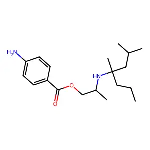 Benzoic acid, p-amino-, 2-(4,6-dimethyl-4-heptylamino)-1-propyl ester structure