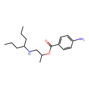 Benzoic acid, p-amino-, 1-(4-heptylamino)-2-propyl ester structure
