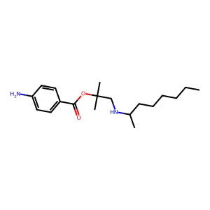 Benzoic acid, p-amino-, 2-(2-octylamino)-1,1-dimethylethyl ester structure