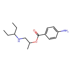 Benzoic acid, p-amino-, 1-(3-pentylamino)-2-propyl ester structure