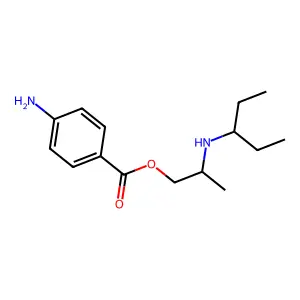 Benzoic acid, p-amino-, 2-(3-pentylamino)-1-propyl ester structure