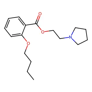 Benzoic acid, o-butoxy-, 2-(pyrrolidinyl)ethyl ester structure