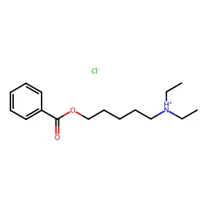 5-(Diethylamino)pentyl benzoate--hydrogen chloride (1/1) structure