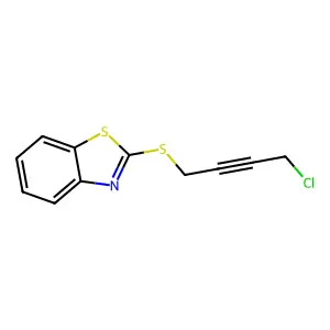 Benzothiazole, 2-(4-chloro-2-butynylthio)- structure