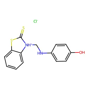 3-(p-Hydroxyanilinomethyl)-benzothiazoline-2-thione hydrochloride structure