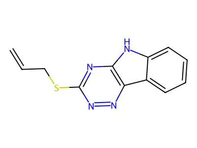 3-(prop-2-en-1-ylsulfanyl)-5H-[1,2,4]triazino[5,6-b]indole structure