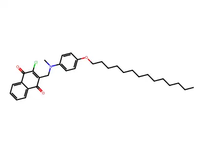 2-Chloro-3-({methyl[4-(tetradecyloxy)phenyl]amino}methyl)naphthalene-1,4-dione structure