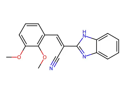 (E)-2-(1H-benzimidazol-2-yl)-3-(2,3-dimethoxyphenyl)prop-2-enenitrile structure