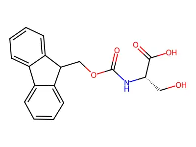 2-({[(9H-fluoren-9-yl)methoxy]carbonyl}amino)-3-hydroxypropanoic acid structure