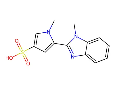 1-Methyl-5-(1-methylbenzimidazol-2-yl)pyrrole-3-sulfonic acid structure