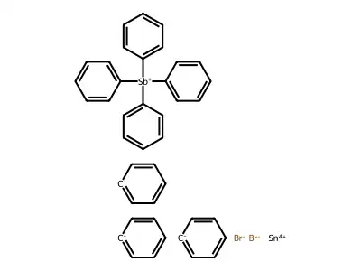 Stibonium, tetraphenyl-, dibromotriphenylstannate(1-) structure