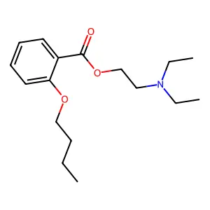 Benzoic acid, o-butoxy-, 2-(diethylamino)ethyl ester structure