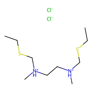 Ethylenediamine, N,N'-diethylthiomethyl-N,N'-dimethyl-, dihydrochloride structure