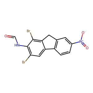 Formamide, N-(1,3-dibromo-7-nitrofluoren-2-yl)- structure