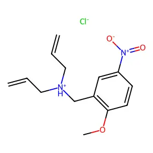 Benzylamine, N,N-diallyl-2-methoxy-5-nitro-, hydrochloride structure