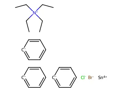 Ethanaminium, N,N,N-triethyl-, (TB-5-12)-bromochlorotriphenylstannate(1-) structure