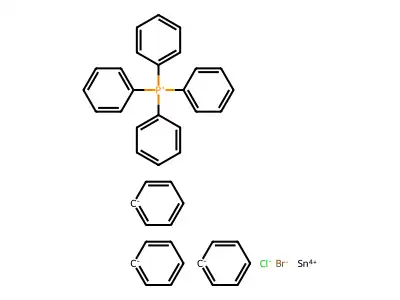 Phosphonium, tetraphenyl-, (TB-5-12)-bromochlorotriphenylstannate(1-) structure