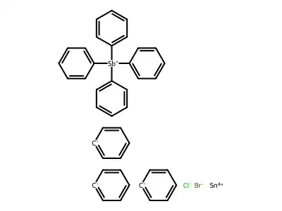 Stibonium, tetraphenyl-, (TB-5-12)-bromochlorotriphenylstannate(1-) structure