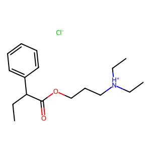 3-(Diethylamino)propyl 2-phenylbutanoate--hydrogen chloride (1/1) structure