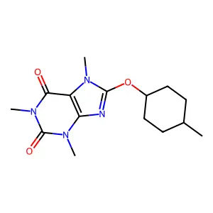 1,3,7-Trimethyl-8-((4-methylcyclohexyl)oxy)-3,7-dihydro-1H-purine-2,6-dione structure