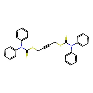 Carbamodithioic acid, diphenyl-, 2-butyne-1,4-diyl ester structure