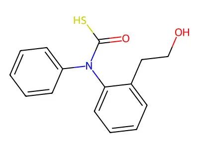 Carbamic acid, N,N-diphenylthio-, 2-hydroxyethyl ester structure
