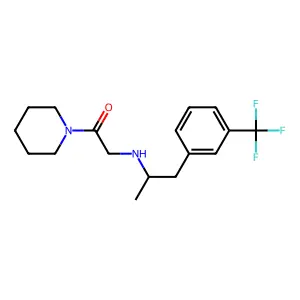 Ketone, (alpha-methyl-m-trifluoromethylphenethylaminomethyl) piperidino structure