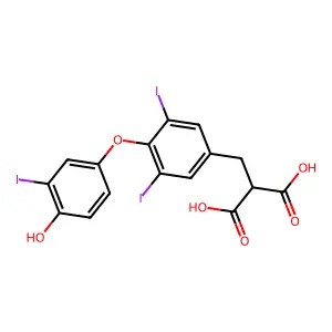 Malonic acid, 2-(3,5-diiodo-4-(4-hydroxy-3-iodophenoxy)benzyl)- structure