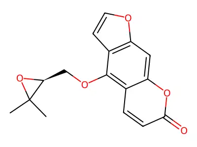5-[(3,3-dimethyloxiran-2-yl)methoxy]-7H-furo[3,2-g]chromen-7-one structure