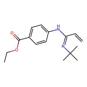 ethyl 4-[(N-tert-butyl-C-ethenylcarbonimidoyl)amino]benzoate structure